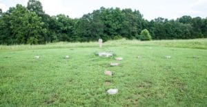 stones arranged in a field to mimic the concept of the medicine wheel
