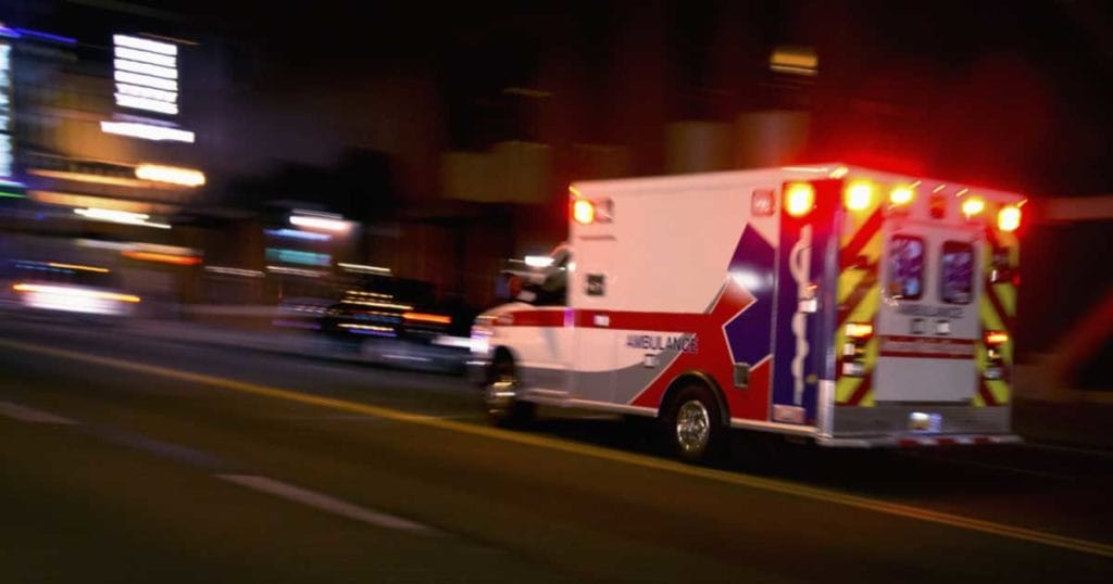 An ambulance speeds by, as the viewers wonder how first responders cope with trauma
